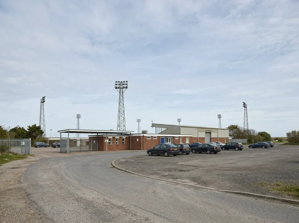 Car park entrance at Yarmouth greyhound stadium in Caister-on-Sea
