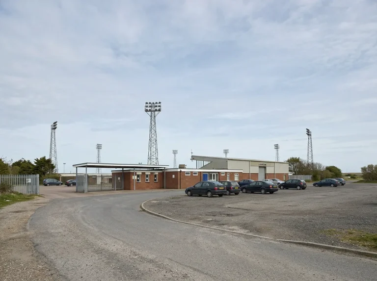 Car park entrance at Yarmouth greyhound stadium in Caister-on-Sea